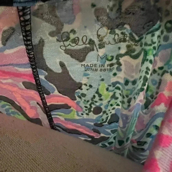 Lilly Pulitzer Linden Dress Blue Pink Ocean Print Seahorse Coral Reef 3/4 Sleeve - Picture 2 of 4